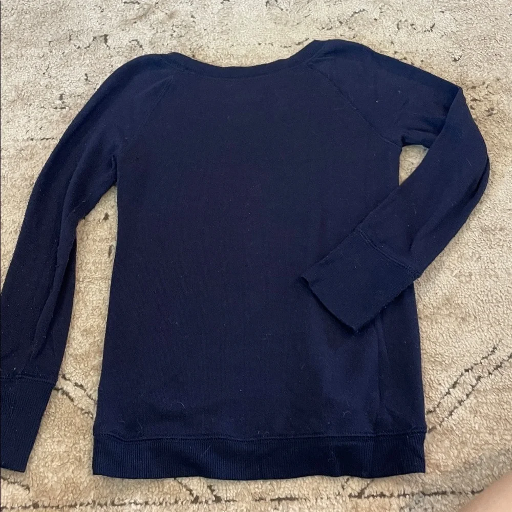 Justice Navy Long Sleeve Tee with Cupcake Graphic